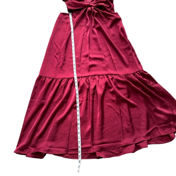 Jason Wu Womens‎ Red Satin Cutout Front Knot Maxi Dress Size M New! - Picture 10 of 13